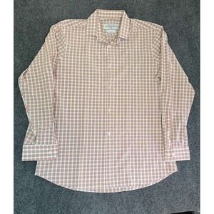 Mizzen Main Shirt Mens XXL Red Pink Plaid Leeward Collection Button Long Sleeve